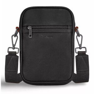 NWT Champs RFID Leather Crossbody  Black Bag With Front Zipper Pocket